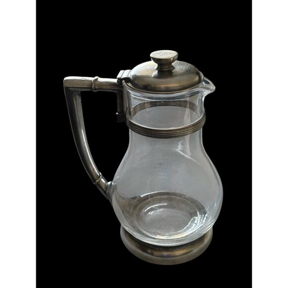 International Silver Company Hilton Hotel 6-C-201 Silver And Glass Pitcher Vtg - Picture 7 of 8